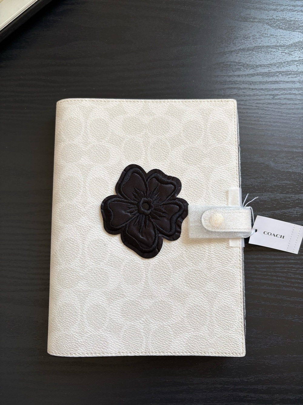 Coach White Signature Notebook